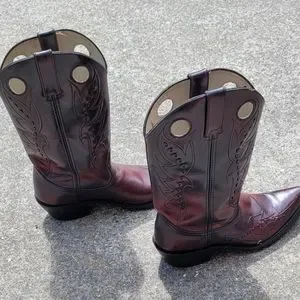 Durango Western Boots DB585 Durango Cowboy Boots Western Roper Black Cherry Pull On Mens  main image 4